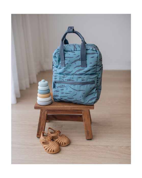 Minene – Mini Cotton Backpack Blue Zebra