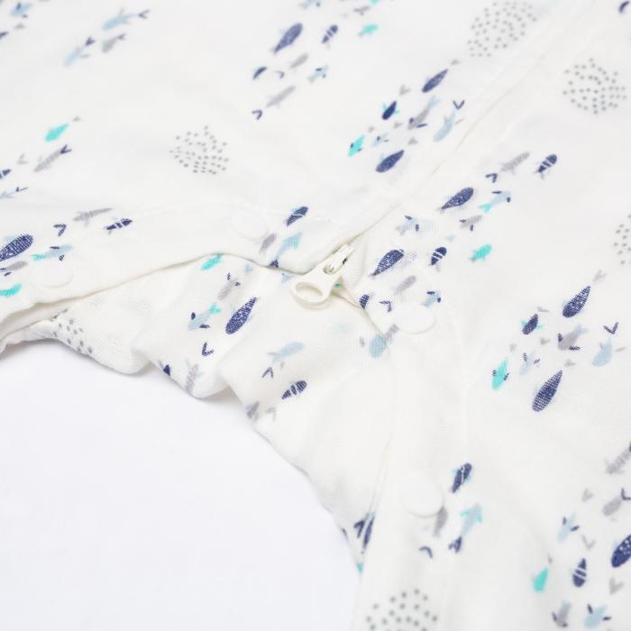 70% Bamboo 30% Cotton Sleepsuit – Fish – S , 1 T - S (6-18 μηνών)