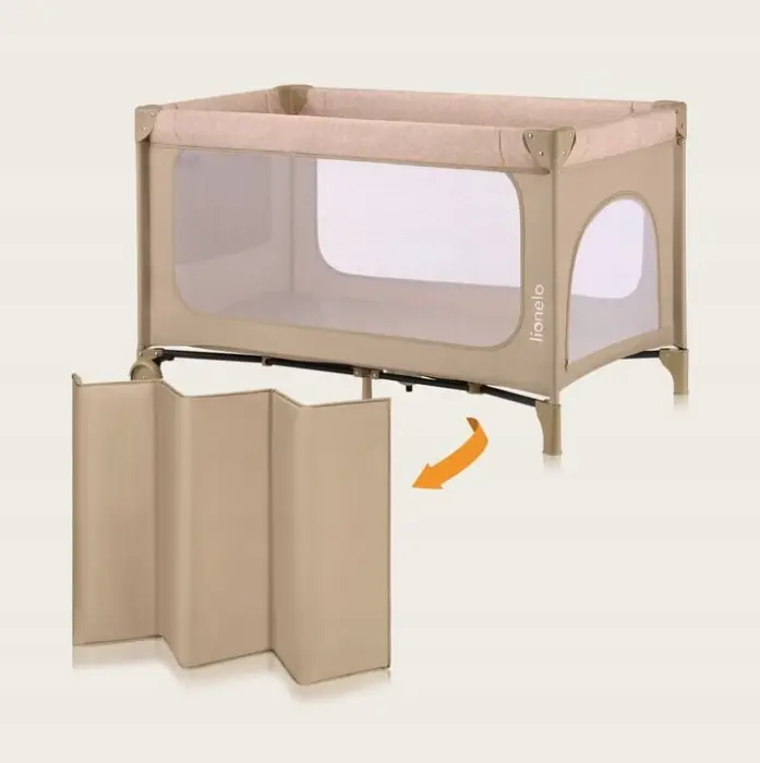 Lionelo Jasmin Easy Fold Παρκοκρέβατο 2 Επιπέδων Beige Sand