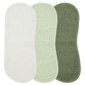 Meyco – Σετ 3 Βαμβακερές Λαβέτες (53×20) - Offwhite/Soft green/Forest green