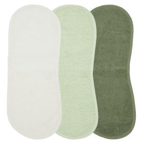Meyco – Σετ 3 Βαμβακερές Λαβέτες (53×20) - Offwhite/Soft green/Forest green