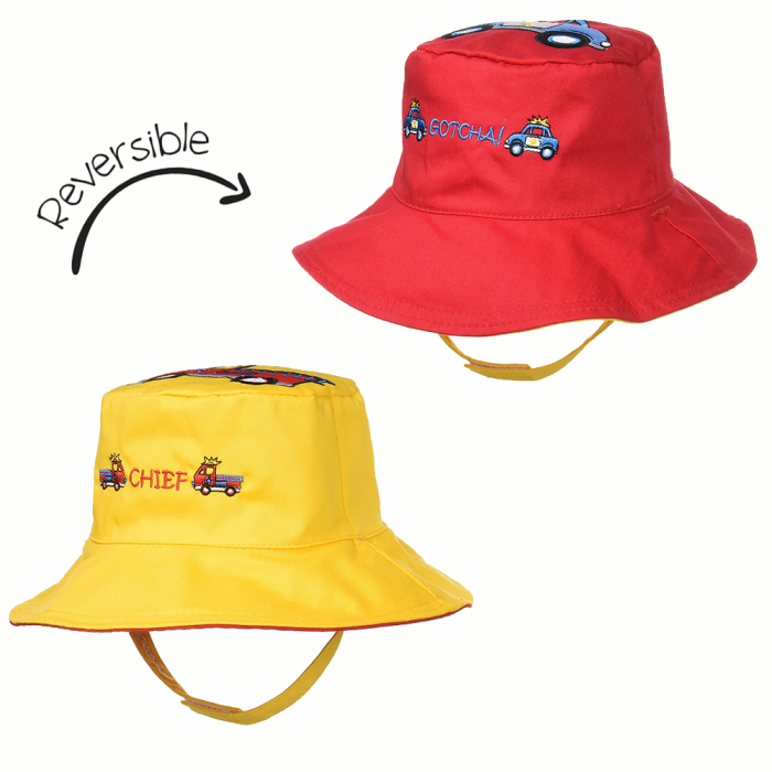 Καπέλο Διπλής Όψης UPF 50 – Πυροσβεστικό (Cotton) - MEDIUM 2-4 yrs