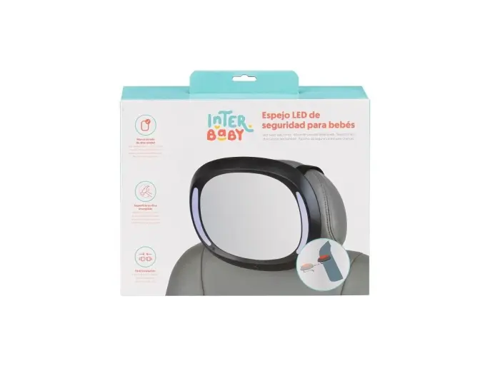 Interbaby Καθρέπτης Αυτοκινήτου Ρυθμιζόμενος Με Led Φωτισμό