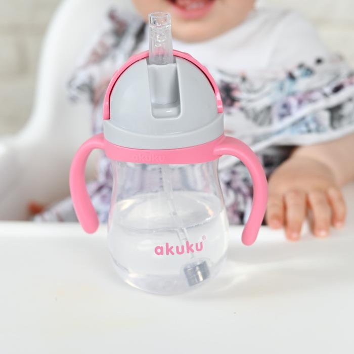 Ποτηράκι με Καλαμάκι και Βαρίδι Pink