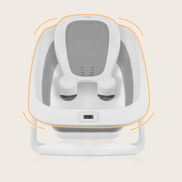 Lionelo BabyBubble πτυσσόμενο μπανάκι μωρού με γλύστρα + θερμόμετρο Gray Dove