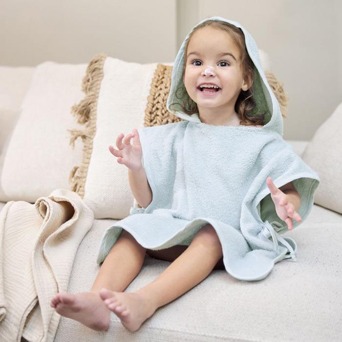 Meyco Πόντσο Μπάνιου Wavy – grey blue – 1-3 years