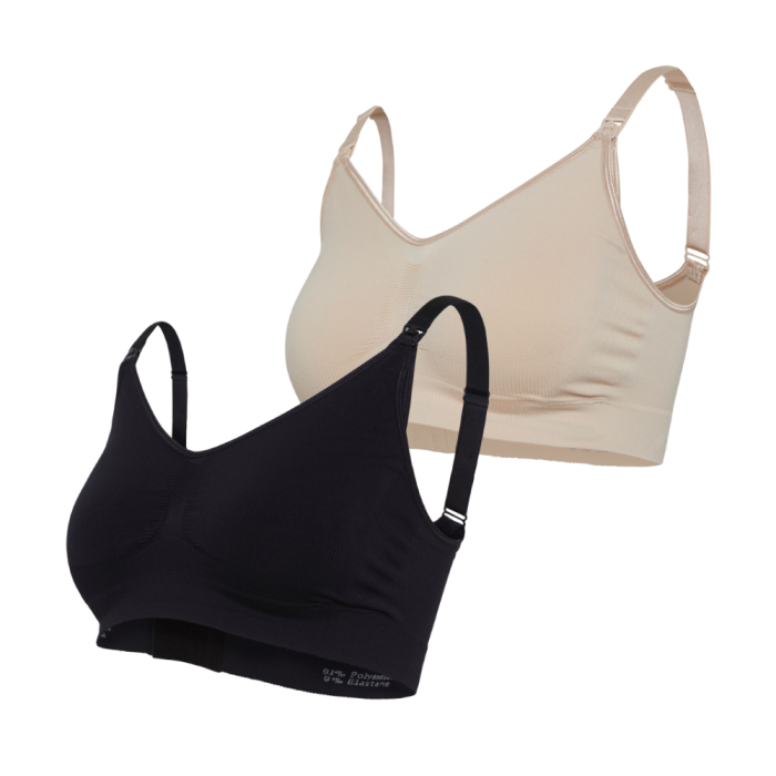 Carriwell 2 Pack Σουτιέν Θηλασμού Χωρίς Ραφές (Μαύρο/Μπεζ) - S/M