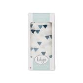 Lulujo Μουσελίνα Bamboo – Navy Triangles Swaddling Blanket
