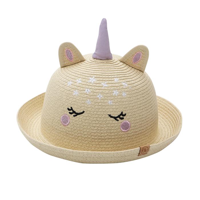 FlapJackKids Ψάθινο Καπέλο UPF 50 – Unicorn - MEDIUM 2-4 yrs