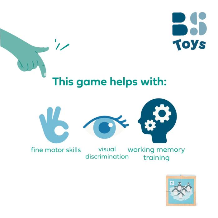 BS Toys – Παιχνίδι Puzzle Ξύλινων Κύβων