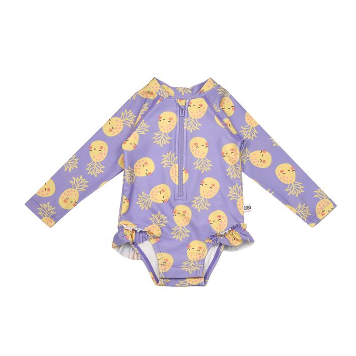 Zoocchini Ολόσωμο Μαγιώ με Μανίκια UV Pineapple - 3 ΕΤΩΝ