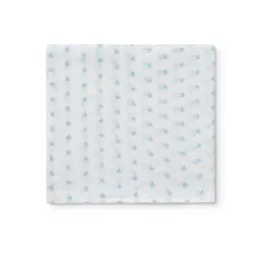 Interbaby Πάνα Αγκαλιάς Μουσελίνας Estrellas White Blue 120x120cm