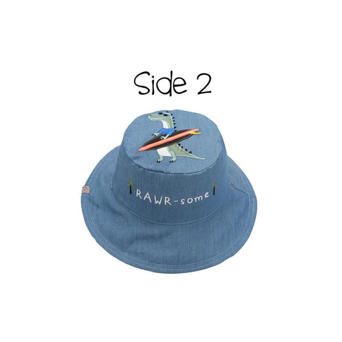 Καπέλο Διπλής Όψης UPF 50  Dino/Surf (Cotton) - LARGE 4-6 yrs