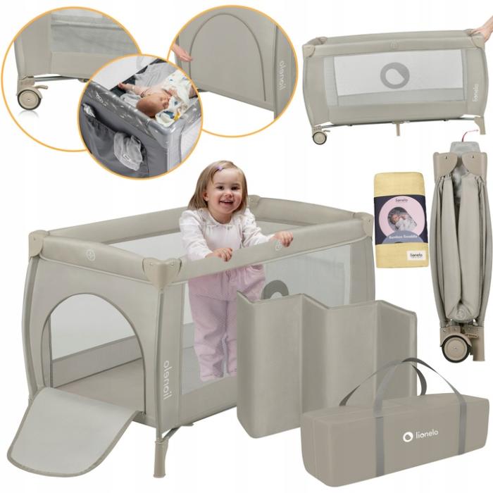 Lionelo Stefi Plus Παρκοκρέβατο 2 Επιπέδων Beige Capuccino