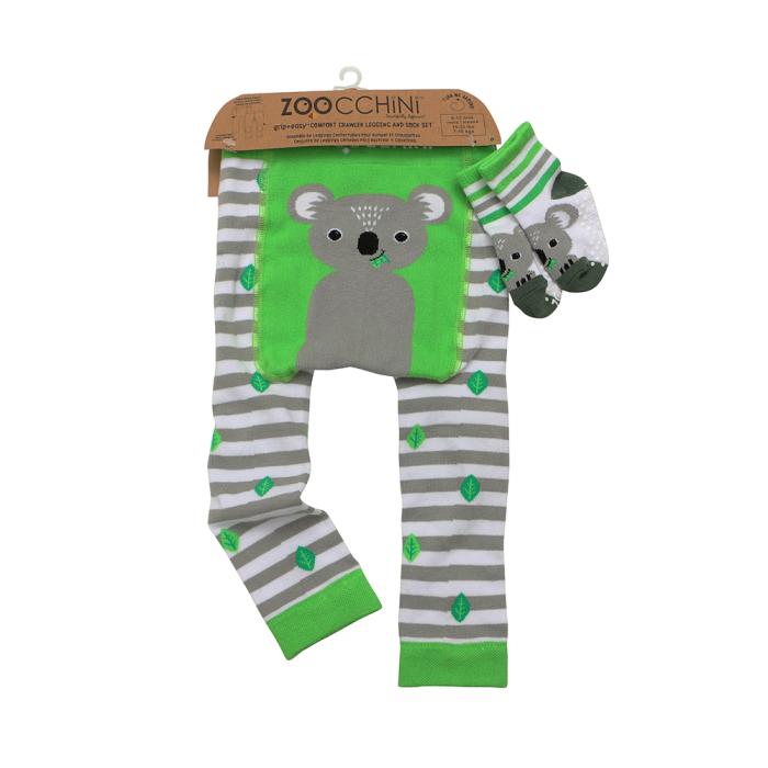 Grip Easy Crawler Pants & Socks Set – Koala - 6-12m