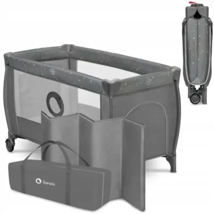 Lionelo Stefi Plus Παρκοκρέβατο Gray Multicolour 5903771704212