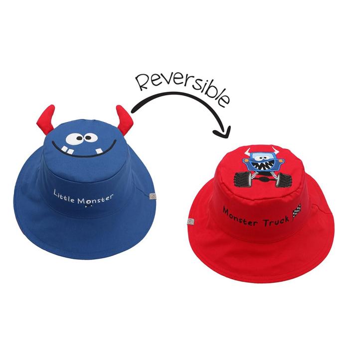 Καπέλο Διπλής Όψης UPF 50 Monster/Car (Cotton) - MEDIUM 2-4 yrs