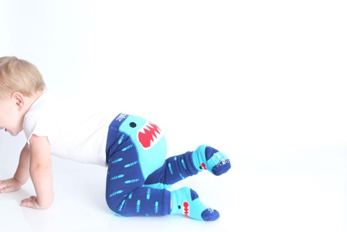 Grip Easy Crawler Pants & Socks Set –  Sherman the Shark - 6-12