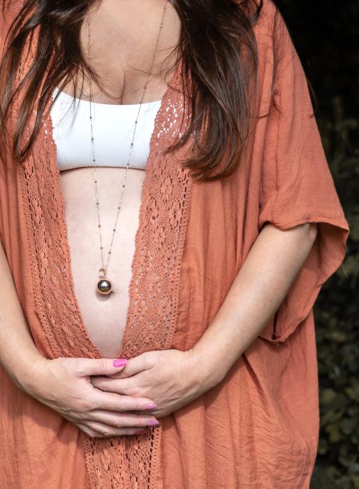 ProudMama Bola Olivia Rose Gold Chain Πράσινος Αχάτης