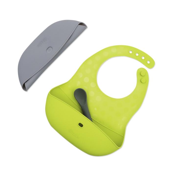 bbluv Poket – Ποδιά Σιλικόνης - Lime/Grey