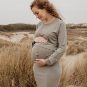 Proud Mama Bola pregnancy necklace Grey/Mint
