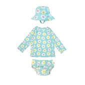 Σετ UV Μαγιώ Πάνα Bucket Καπέλο Μπλούζα Daisy - 12-24m