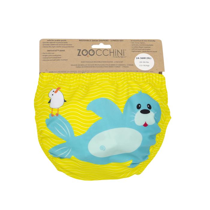 Zoocchini Μαγιώ Πάνα (2pcs Σετ)  – Seal - 12-24m