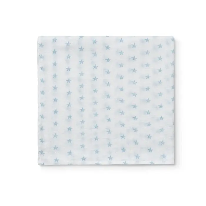 Interbaby Πάνα Αγκαλιάς Μουσελίνας Estrellas White Blue 120x120cm