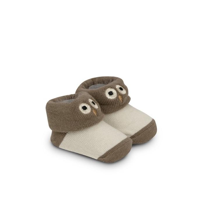 Interbaby Σετ Δώρου Owl 3 τμχ (0-6 μηνών) Beige