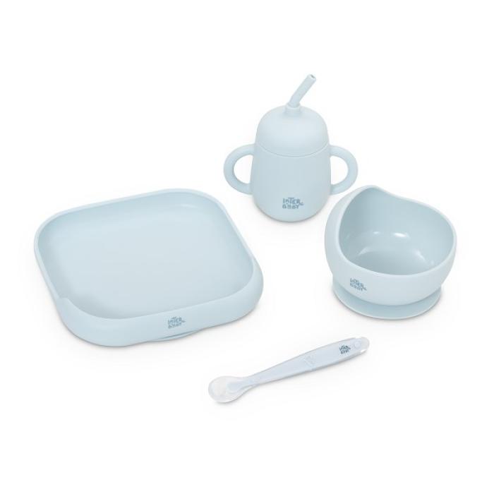 Interbaby Παιδικό Σετ Φαγητού Σιλικόνης Blue