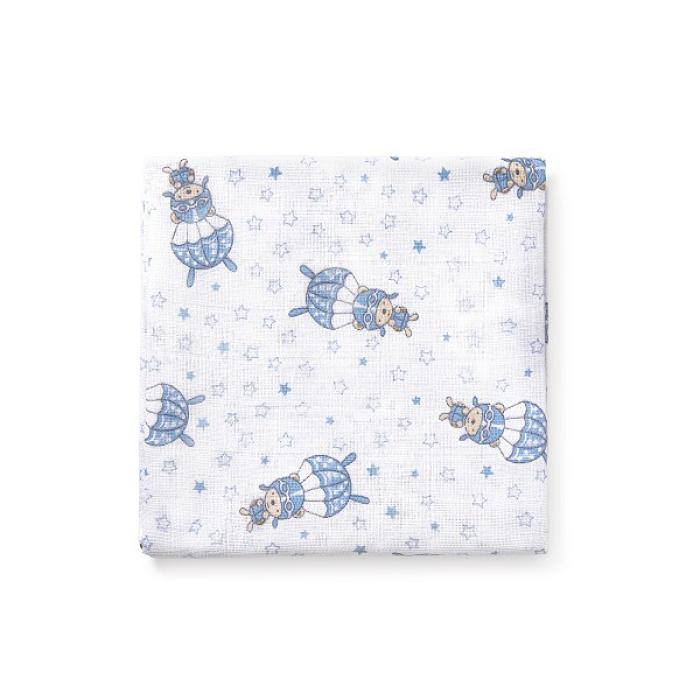 Interbaby Πάνες Αγκαλιάς (80&#215;80) Σετ 3 Τεμ Paracaidista Blue