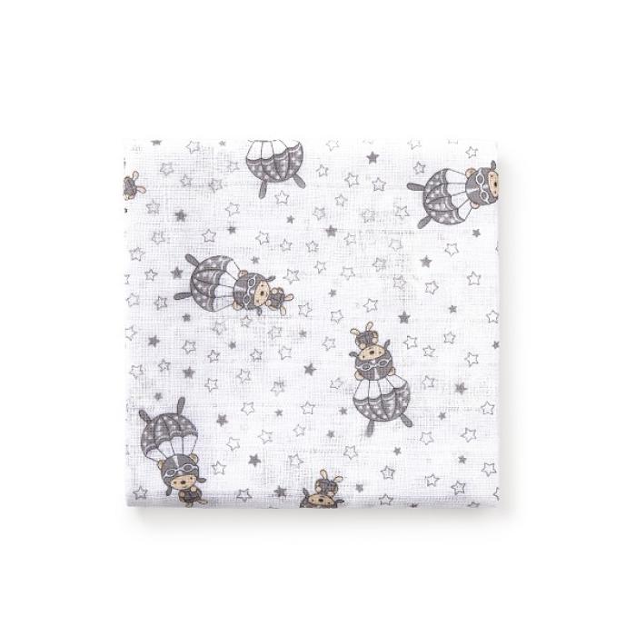 Interbaby Πάνες Αγκαλιάς (80&#215;80) Σετ 3 Τεμ Paracaidista Grey