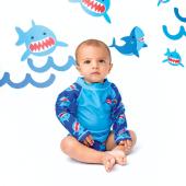 Σετ UV Μαγιώ Πάνα Καπέλο Μπλούζα Sherman the Shark - 12-24m