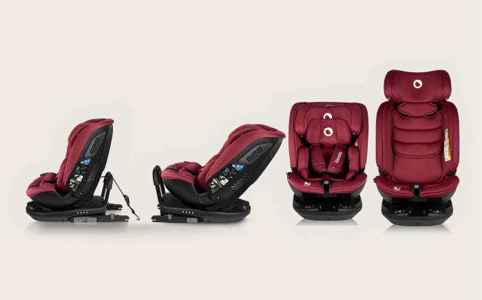 Lionelo Bastian RWF i-Size κάθισμα αυτοκινήτου 40-150 cm isofix Red Burgudy