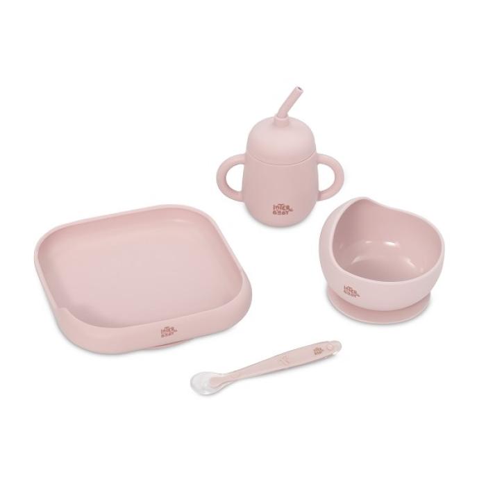 Interbaby Παιδικό Σετ Φαγητού Σιλικόνης Pink