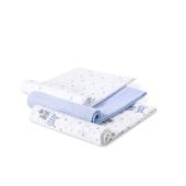 Interbaby Πάνες Αγκαλιάς (80&#215;80) Σετ 3 Τεμ Paracaidista Blue
