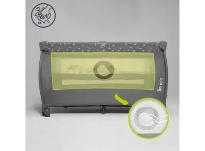Lionelo Stefi Plus Παρκοκρέβατο 2 Επιπέδων Olive Green