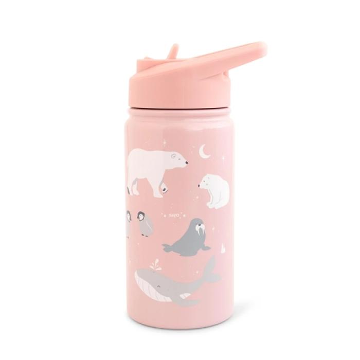 Παγούρι Θερμός Saro Polar Bear Ροζ 350ml.