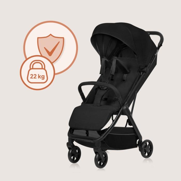 Lionelo Julie Air Καρότσι Ταξιδίου έως 22kg Black Onyx
