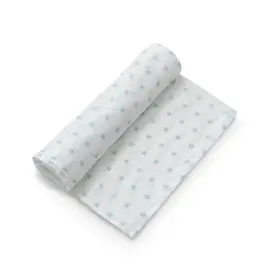 Interbaby Πάνα Αγκαλιάς Μουσελίνας Estrellas White Blue 120x120cm