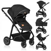 Lionelo Bianka Καρότσι 3 σε 1 έως 22 kg Black Onyx