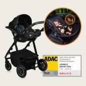Lionelo Meril Καρότσι Βρεφικό έως 22kg 3 σε 1 Black Onyx