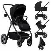 Lionelo Meril Καρότσι Βρεφικό έως 22kg 3 σε 1 Black Onyx