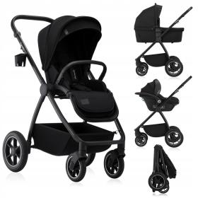 Lionelo Meril Καρότσι Βρεφικό έως 22kg 3 σε 1 Black Onyx