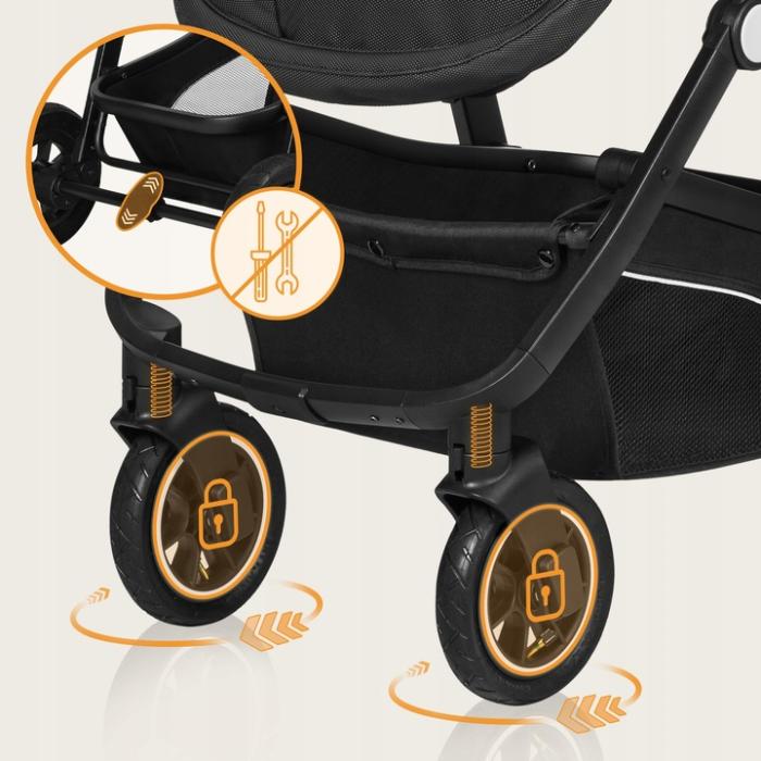 Lionelo Bianka Καρότσι 3 σε 1 έως 22 kg Black Onyx