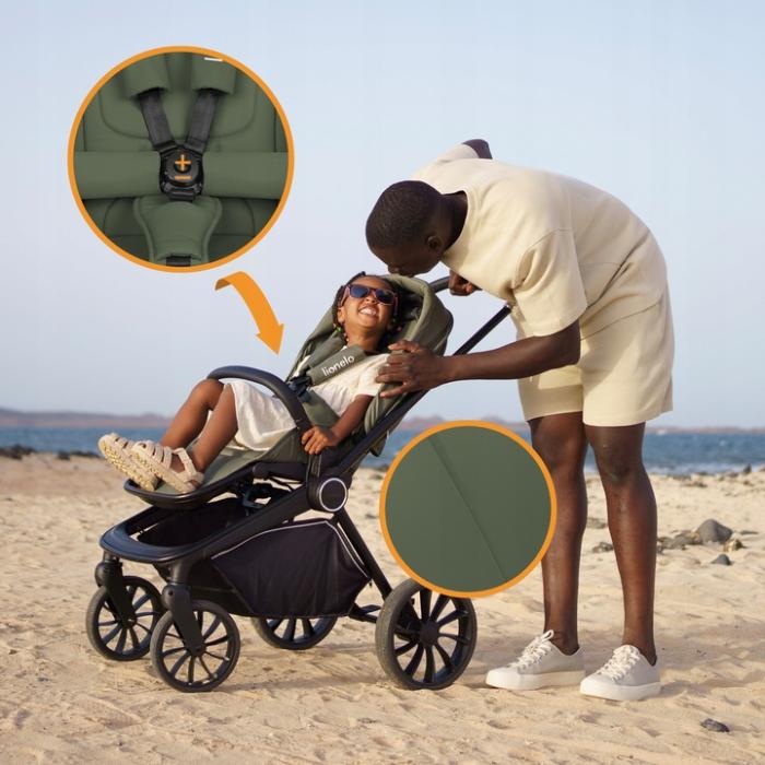Lionelo Mika Plus Καρότσι Βρεφικό 3 σε 1 έως 22 kg Green Olive