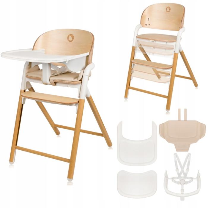 Lionelo Celia Καρεκλάκι φαγητού 3 σε 1 White Natural Wood