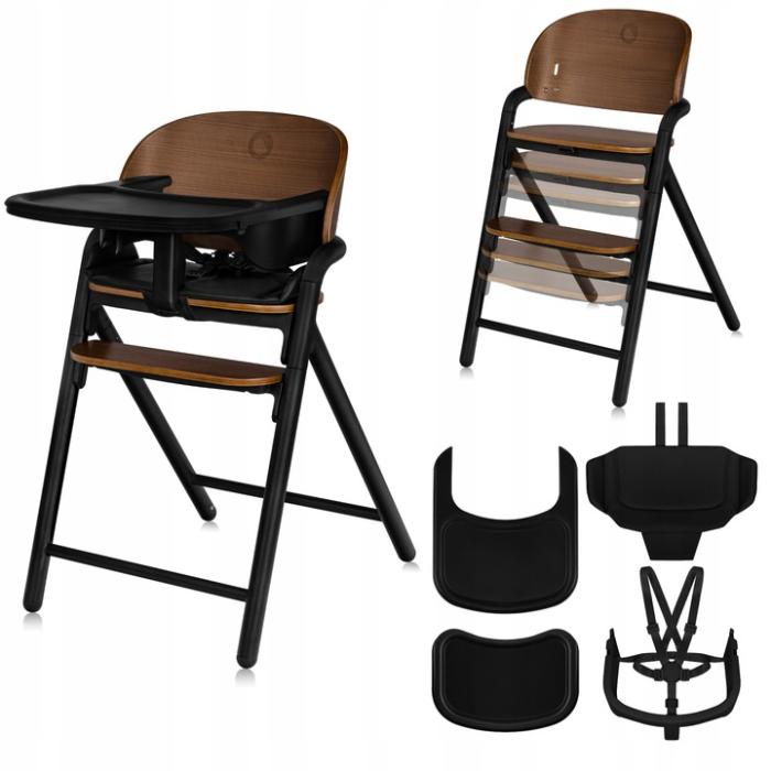 Lionelo Celia Καρεκλάκι φαγητού 3 σε 1 Black Wood