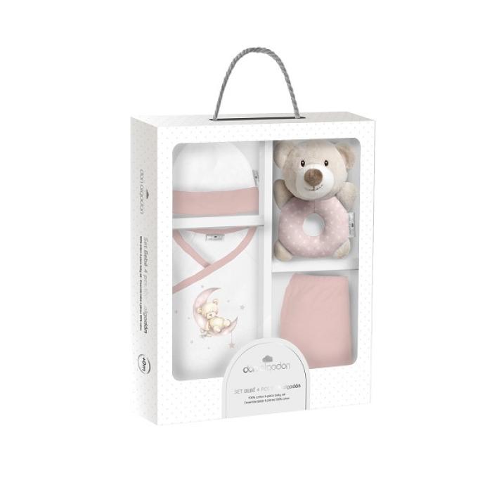 Don Algodon Bear Σετ Δώρου 4 τμχ (0-6 μηνών) Pink