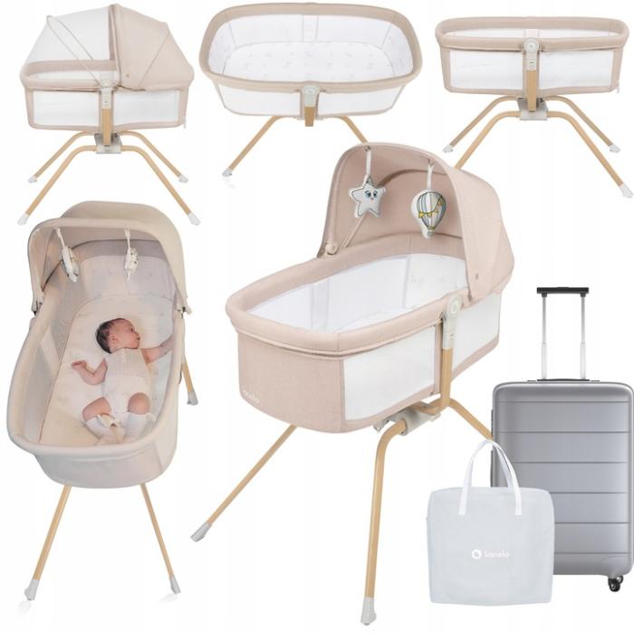 Lionelo Malin Evo Πτυσσόμενο Λίκνο 3 σε 1 Beige Natural